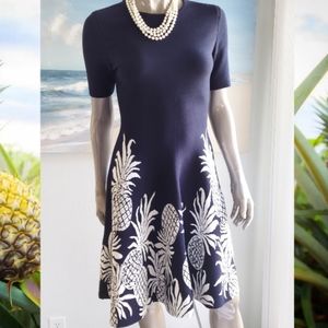 $2,200 NEW PRE FALL 2021 OSCAR DE LA RENTA PINEAPPEL KNIT RUNWAY DRESS US S